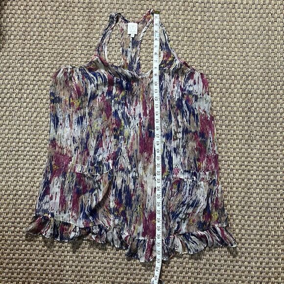 Ella Moss Sheer Racerback Tunic Top Dress Hi-Lo Ruffle Hem 100% Silk Sz S - Picture 8 of 8